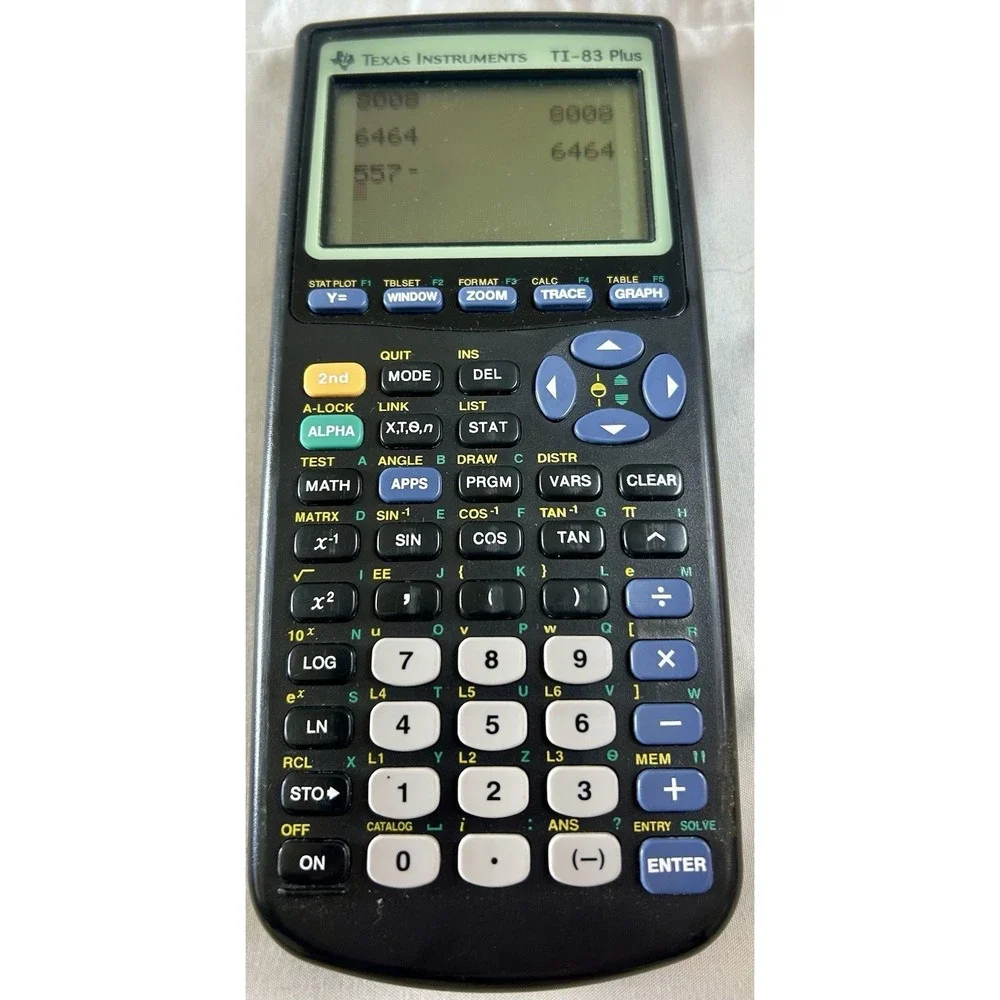 Texas Instruments TI-83 Plus Graphing Calculator Programmable LCD w/ Cover